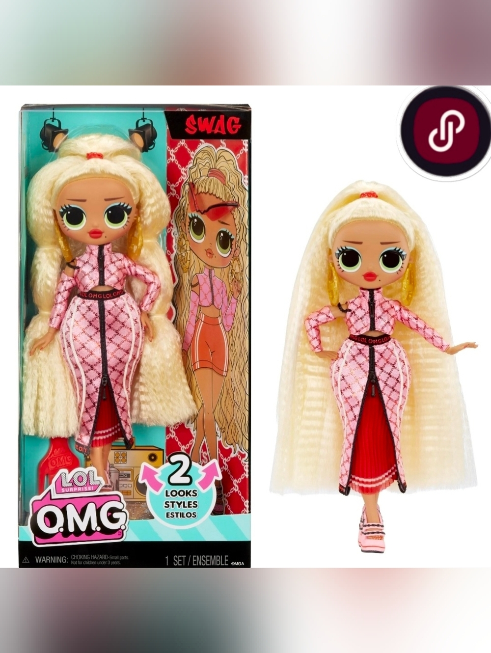 L.O.L. Surprise! Blonde Doll in Pink & Red Two Looks